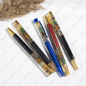 Fácil de llevar Lujo Calidad Premium 14 mm Color azul Dinero Imán Metal con piedras preciosas Crystal Healing Pen para la manifestación - Product Image 5