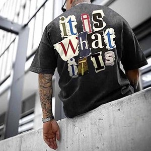 Venta al por mayor de alta calidad 100% algodón camisetas de los hombres de peso pesado de gran tamaño Unisex impresión personalizada etiqueta privada T- - Product Image 3