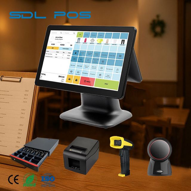 Built-In Printer Rs232 Serial Port Multi Size Screen Options Cash Register Electronic Desktop Stand Operation Minimalist