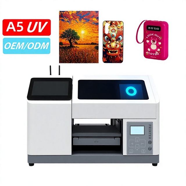Mini A3 UV Flatbed Printer with White Ink Circulation for Phone Case Printing