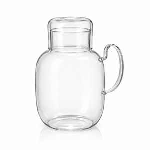 Ensemble de carafe en verre borosilicate avec tasse 1,5 L, résistant à la chaleur, design moderne avec poignée - Product Image 1