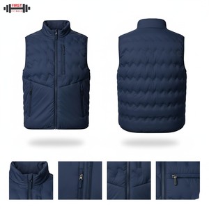 Vente directe d'usine OEM Veste matelassée pour homme Tissu en toile Unisexe Casual Hiver Vente en gros - Product Image 4