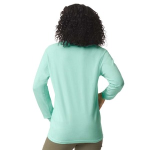 Camiseta informal de manga larga con cuello redondo ancho y profundo de algodón de jersey básico con impresión personalizada - Product Image 5