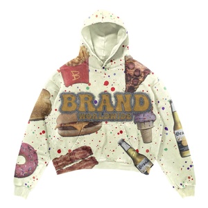 Sweat-shirt à capuche pour homme en molleton 100% coton, coupe classique, haute qualité, hiver, broderie et impression en relief, motifs unis personnalisés, avec poche - Product Image 3