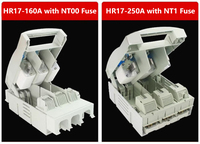 Interruptor Seccionador de Fusibles de Tres Polos HR17 NT/NH, 3 Polos, 160A, 250A, 400A, 630A, con Base de Barra Colectora