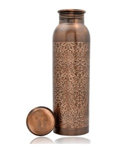 330 GM Ant. Botella de Cobre Grabada de 1 Litro a Precio Confiable, Grabada con Elegancia, el Compañero Perfecto para una Hidratación Saludable - Product Image 1