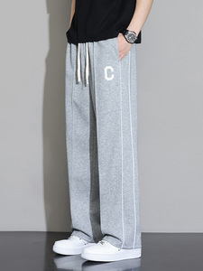 Fabricant de vêtements personnalisé, arrivée de nouveaux leggings pour hommes, ligne de coutures réfléchissantes, pantalons de survêtement baggy imprimés de lettres, pantalon de survêtement en nylon - Product Image 3