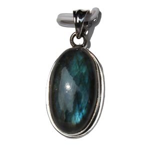 Vente en gros, Labradorite, Cabochon rond naturel, pendentif en argent Sterling 925, pierres de cristal de guérison naturelles - Product Image 2