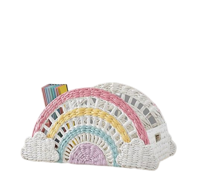 น่ารักขัดขวางน้ำธรรมชาติผักตบชวารุ้งเมฆรูปตะกร้าเก็บผู้ให้บริการเด็กตะกร้าในห้องเด็กเนอสเซอรี่ - Product Image 1