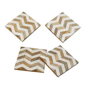 Juego de posavasos de madera ecológico clásico hecho a mano Pino natural bambú nogal Acacia estilo cuadrado redondo con soporte para bebidas - Product Image 6