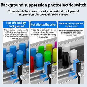 Mdcn PNP/NPN IP67 có thể điều chỉnh 10-300mm Khoảng cách cảm biến hồng ngoại Laser khuếch tán phản xạ quang điện cảm biến quang học nền - Product Image 3