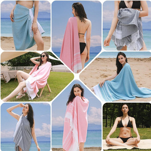 Coton turc Fouta Hammam Serviette Tissé À La Main Bain Plage Spa Wrap Absorbant Léger Jeter Pique-Nique Voyage Châle Couverture - Product Image 2