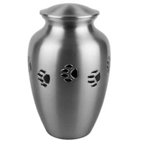 Urnas de Cremación de Latón con Diseño Único de Huella de Pata y Acabado en Color Blanco, Hechas en India - Product Image 4