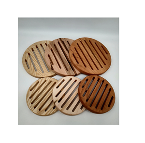 Dessous de plat ronds en bois de nouvelle conception Sous-verres de tasse de cercle en bois pour les ustensiles de cuisine à la maison et la pièce de conception simple - Product Image 1