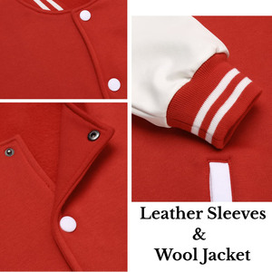 Hottest Models Men's Varsity <b>Leather</b> <b>Jacket</b> Custom Embroidery Chenille Patch <b>Jacket</b> for Men Custom Logo Men's Clothing - Product Image 3