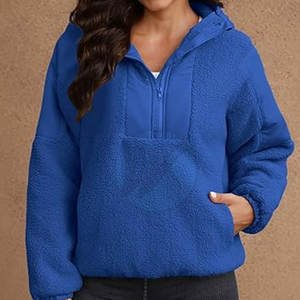 เสื้อสเวตเชิ้ตผู้หญิงคุณภาพสูงบุขนเชอร์ปา สวมใส่สบายสำหรับฤดูหนาว พร้อมโลโก้สั่งทำด้านหน้า ราคาขายส่ง - Product Image 6