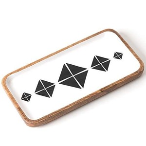 Wooden American Style Handmade Polished Rectangle Wedding <b>Plate</b> with Customized Pattern - Product Image 2