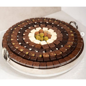 Bandeja redonda de Metal plateado de la mejor calidad, suministros de Hotel, vajilla, bandeja para servir Chocolate, fiesta de boda, dulces, aperitivos, bandeja para servidor - Product Image 6