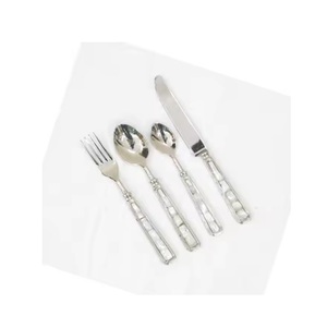 Silver Cutlery Sets Stainless Steel <b>Mirrored</b> Finished <b>Tabletop</b> Flatware Wholesale Restaurant Cutlery Customization Available - Product Image 1