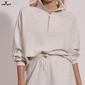 Último diseño Winters transpirable cuello redondo Drop-shoulder Casual Custom Logo Pullover sudadera para mujer - Product Image 3