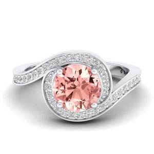 แหวนหมั้นเพชรโมอิสซาไนต์ทองคำแท้ 14K ดีไซน์คลาสสิกขายดีของ REYES สำหรับผู้หญิง ทรงกลม 2 กะรัต ประดับพลอยมอร์แกไนต์ - Product Image 5