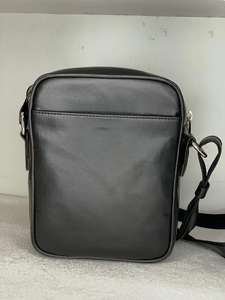 Bandolera bandolera de cuero negro de gran capacidad con cierre de cremallera - Product Image 5