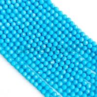 Naturel 2mm Bleu Turquoise Micro Facettes Perles Rondes Strand Vente En Gros Turquoise Perles De Pierres Précieuses En Vrac Pour La Fabrication De Bijoux En Vrac 13"
