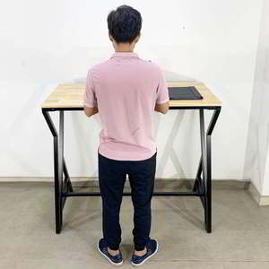 SIBA Assembly-Required STD68026 <b>Computer</b> <b>Desk</b> 120x60x105cm Rubberwood with Iron Legs Standing <b>Desk</b> - Product Image 5