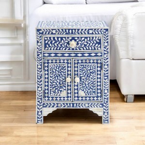 Élégante commode vintage à incrustation d'os, commode antique pour le salon, rangement économique - Product Image 3