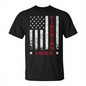 T-shirt promozionale Old School Muscle Cars 1969 per Firebird 69 in stile Jersey - Product Image 2