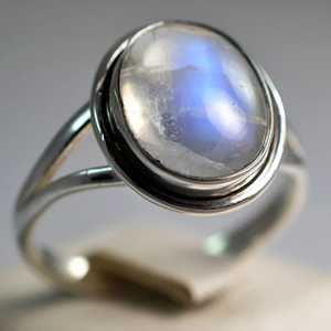 925 Sterling Silver Rainbow Moonstone <b>Statement</b> <b>Ring</b> Handmade Boho June Birthstone Jewelry Inlay Perfect Gift for Her Birthday - Product Image 6
