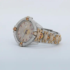 Reloj Mecánico de Lujo Personalizable con Diamantes Moissanite VVS, Estilo Hip Hop, de Acero Inoxidable y Oro Amarillo de 20 mm, con Cristal - Product Image 2