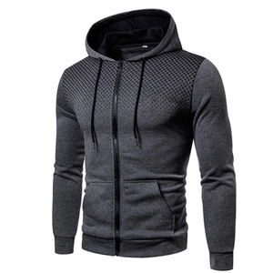 Sweat à capuche zippé pour homme, hiver 2021, nouveau modèle décontracté, uni, 100% coton, coupe-vent, respirant, manches longues, style streetwear - Product Image 5