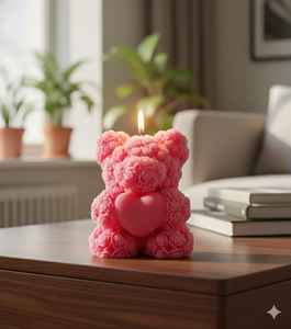 Bougie en forme d'ours en peluche faite à la main avec un cœur, bougie parfumée de luxe, cadeau de retour d'anniversaire, bougie personnalisée, boîte personnalisée, Saint-Valentin - Product Image 6