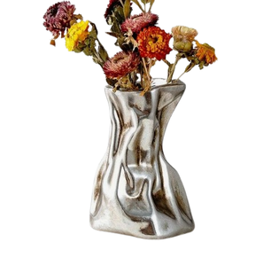 Maceta de flores con acabado plateado Vintage de alta venta, decoración para fiesta de boda, florero de Metal hecho a medida - Product Image 4