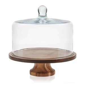 Présentoir à gâteaux en bois écologique au design fait main, idéal pour les mariages écologiques et les présentations de desserts durables - Product Image 1