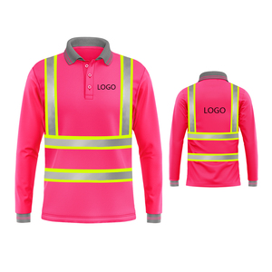 Best Selling <b>High</b> Visibility Outdoor Work Reflective Safety Hi <b>Vis</b> Solid 100% Cotton Quick Dry for <b>Shirt</b> Reflective Stripes - Product Image 3