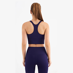 <b>Blue</b> Color Lightweight Breathable Eco-Friendly Women's Sports <b>Bra</b> Plaid Pattern Fitness Yoga Workouts Maternity Plus Size - Product Image 2