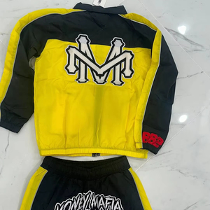 OEM logotipo personalizado hombres transpirable Nylon cremallera Jogging Set verano Casual chaqueta cortavientos pantalones chándal sublimación chándal - Product Image 1