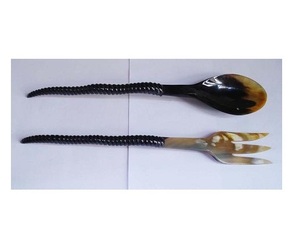 Tenedor y cuchara con diseño de cuerno, herramientas de vajilla, esparcidor, juego de cubiertos, la mejor vajilla, diseño de acabado personalizado disponible - Product Image 1