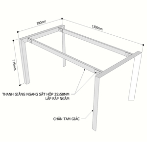 Pieds de table minimalistes en métal/fer pour salle à manger/cuisine/meubles HCTA006 par Trian Concept 140x80 - Product Image 2