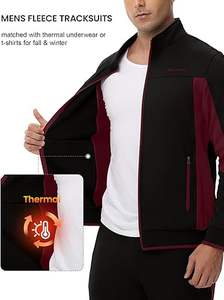 Conjuntos de 2 piezas con forro polar para hombre de alta calidad, trajes informales para correr de invierno, chándales, chándales - Product Image 3