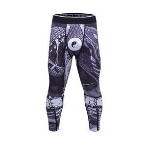 Pantalones deportivos de compresión de secado rápido de alta elasticidad para hombre 90% poliéster 10% Spandex Color y logotipo personalizados - Product Image 6