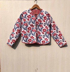 Chaqueta Acolchada de Algodón con Estampado en Bloques, Hecha a Mano, Estilo Boho, Abrigo para Mujer, Pedidos al por Mayor - Product Image 5