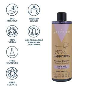 Shampoo Valquer Premium per animali domestici dai capelli bianchi-400 ml - Product Image 4