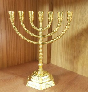 Gold Plated Menorah Tabletop <b>Candle</b> Stand for Home Decor Christmas Easter and Valentine's Day Hotel Party Decorative Lighting - Product Image 1