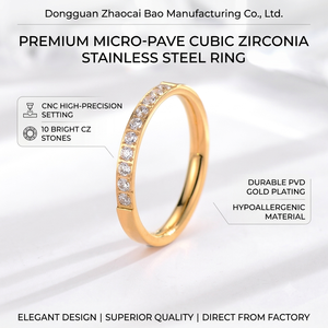 Anillos de Pareja de Acero Inoxidable <span class=keywords><strong>con</strong></span> Diamantes CZ, Chapados en <span class=keywords><strong>Oro</strong></span>, Joyería de Compromiso y Boda, Elegantes Anillos de <span class=keywords><strong>Alianza</strong></span> de Zirconia 316L para Hombre y Mujer - Product Image 1