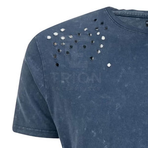 Camiseta Desgastada de Verano con Diseño Moderno 2026, 100% Algodón, Camiseta Desgastada al por Mayor, Camiseta Desgastada con Logotipo Personalizado - Product Image 3