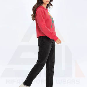 Sweat à capuche pour femme en tissu doux de qualité supérieure, broderie 3D, motif floral sur le devant, look oversize, streetwear, mode d'hiver, uni - Product Image 4