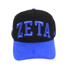 Gorro Snapback Zeta Negro y Azul Rey, Gorra Plana Ajustable con Bordado Premium para Mujeres de Hermandad Griega - Product Image 2